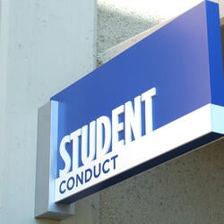 Student Conduct office sign